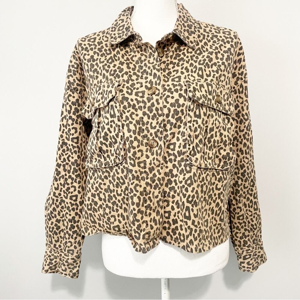 American Eagle outfitters leopard print jacket size XL cotton AEO